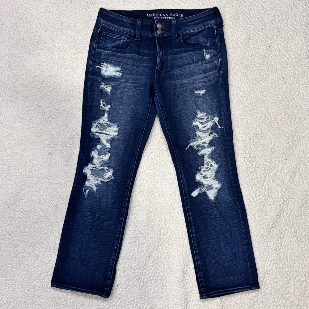 American Eagle Women's Junior’s Artist Crop Mid Rise Jeans Size 6 Regular